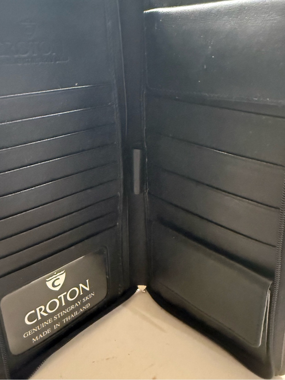 Croton Black Wallet with White Logo Accent - Picture 7 of 9